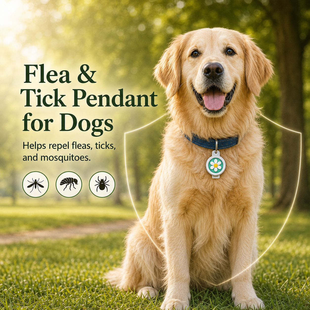 Bug-Off Clip for Dogs - Natural Flea, Tick & Mosquito Repellent (KN FLAX)