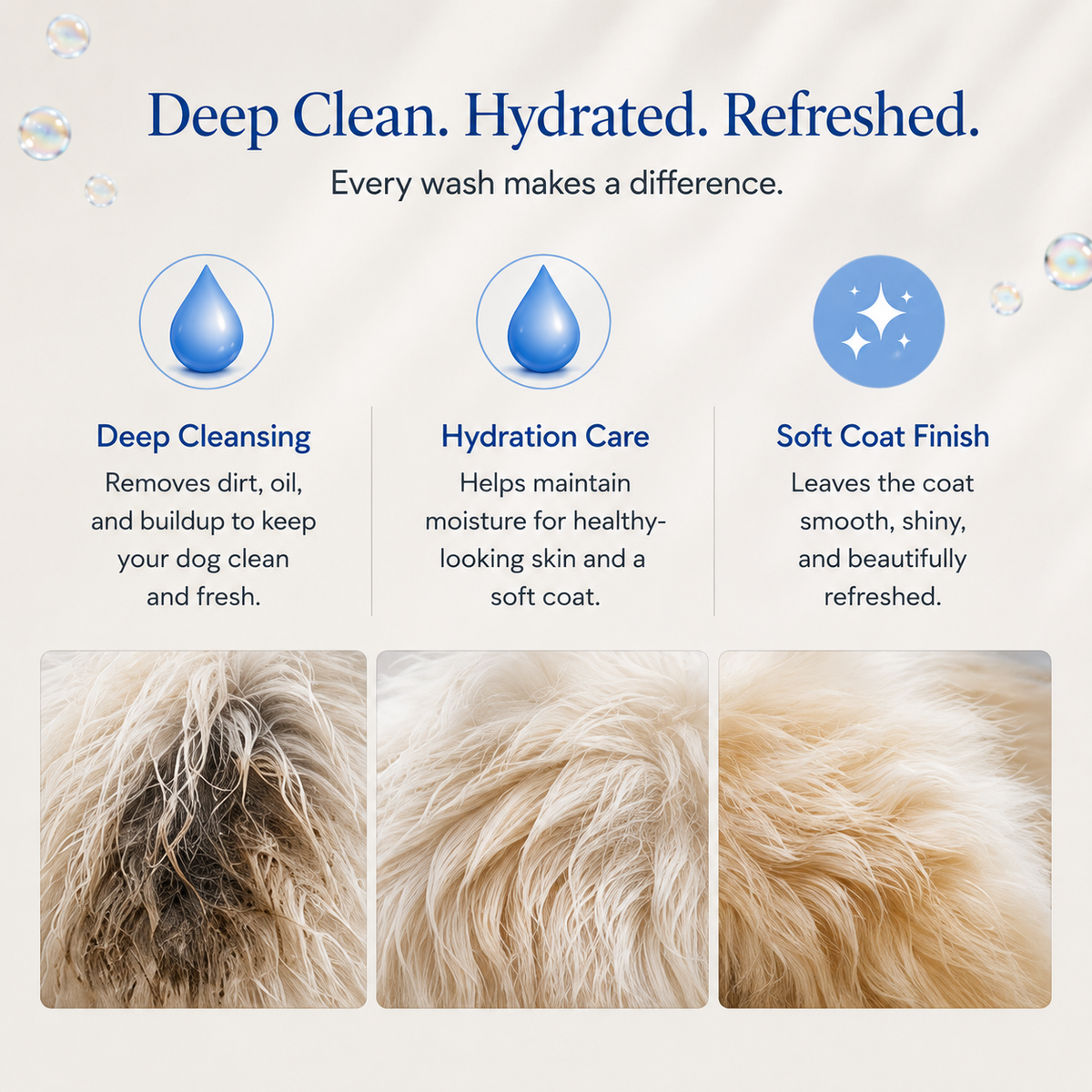 Deep clean, hydrated, refreshed — every wash makes a difference