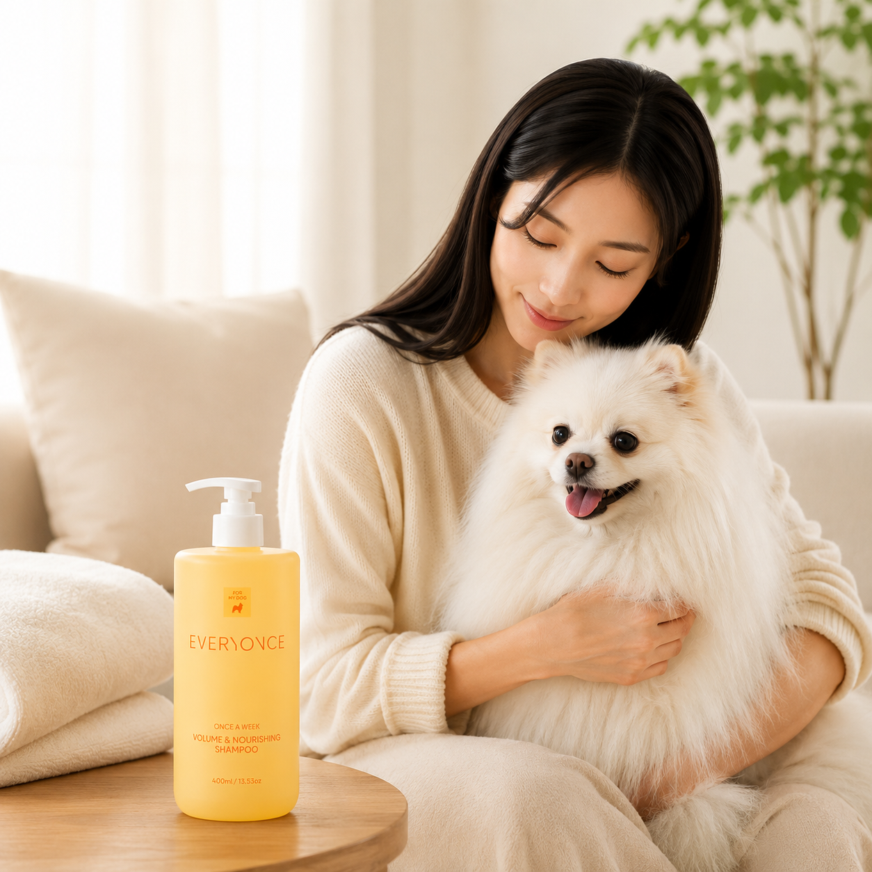 A soft, happy moment together — Everyonce Volume & Nourishing Shampoo
